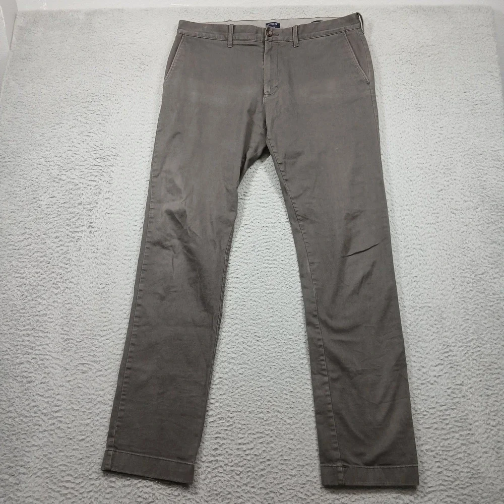 J.Crew Flex Slim Chino Pants Mens‎ 34x34 Gray Stretch